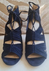 Nine West Dark Blue Real Suede Court Shoes - Size UK 8.5/US 10.5 - Picture 1 of 8