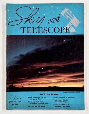 1969 Jan SKY & TELESCOPE Mare Orientale BRIGHT VARIABLE STARS Moon Landing MORE Foto 1 de 4