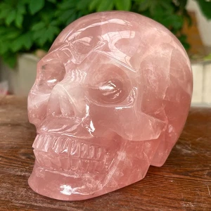 5.39LB Top Natural Rosa Cuarzo Energía Calavera Tallada a Mano Cristal Reiki - Imagen 1 de 5