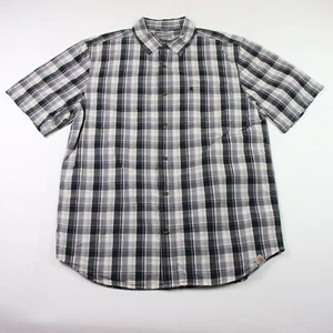 CARHARTT Relaxed Fit Button Up Shirt Mens Size Large Gray Plaid Short Sleeve - Bild 1 von 9