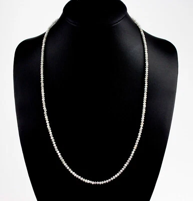 Diamante Collana Pietre Preziose Bianchi Sfaccettato Rondella Brillanti Regalo - Immagine 1 di 4