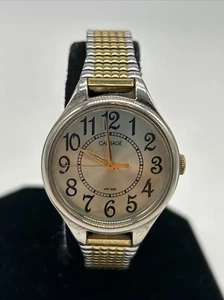 Vintage Carriage by Timex Uhr rundes Zifferblatt gold/silberfarben Erweiterungsband WR30M - Bild 1 von 7