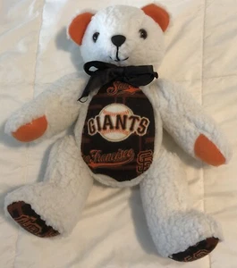 MLB Béisbol San Francisco Giants Oso de Peluche Blanco con Logotipo de San Francisco - Tamaño Mediano - Imagen 1 de 4
