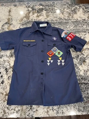 Boy Scouts of America Shirt Youth Small BSA Uniform USA Official Patch’s 🔥 - Image 1 of 4