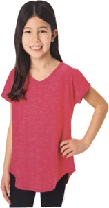 Tuff Athletics Girl's Short Sleeve Active Tee (M 10) Rasberry - Picture 1 of 2