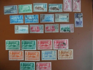 Stamps : Barbados KGVI 1939 Tercentenary + 1950 pictorial defs to 60c. - Picture 1 of 5