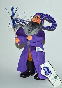 RARE! Halloween 10" Purple WIZARD Warlock Wand Poseable Decoration Annalee 2001 - Picture 1 of 2