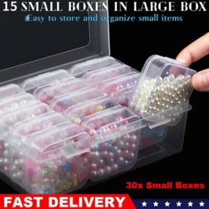 32Pack Clear Jewelry Box Plastic Bead Storage Craft Container Earrings Organizer - Picture 1 of 7