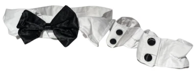 CHIPPENDALE STRIPPER BLACK BOW TIE CUFF COLLAR Set Male Costume Playboy Bunny - Image 1 of 4