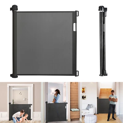 AUFUN 150 cm Ausziehbar Türschutzgitter Treppenschutzgitter Schwarz Absperrgitter #2