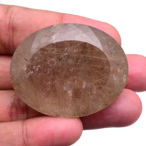 208.82 Ct Natural Rutile Quartz Oval Cut Untreated Huge Loose Certified Gemstone - Picture 1 of 10