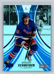 2022-23 UD Trilogy #144 Braden Schneider -Rookie Renditions Blue 112/199-Rangers - Picture 1 of 2