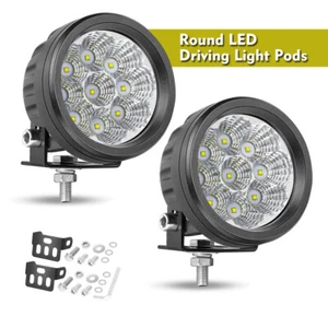 Pair 3.5" Round LED Offroad Driving Spot Lights Headlights Fog Work Pods 4WD 12V - Picture 1 of 14