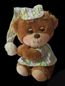 Vintage Fisher Price Sleepy Teddy Bear Brown 1985 Plush No Blanket 1401 Nightcap - Picture 1 of 24