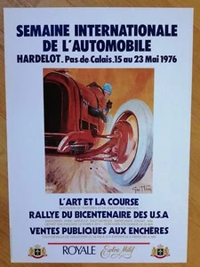 SEMAINE INTERNATIONALE AUTOMOBILE affiche originale '76 car voiture GEO HAM - Picture 1 of 1