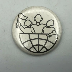 White + Black People Waving White Flag Not Really Sure Unusual Button Pin M2 - Picture 1 of 12