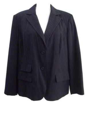 Chaqueta Blazer East 5th Mujer TALLA 16W Negra Blanca Rayas Ropa para Trabajar Carrera Foto 1 de 4