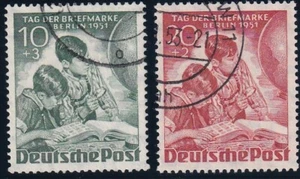 Berlin 1951 Tag Der Stempel Serie Von 2 Valores Usado N5247 - Imagen 1 de 1