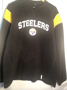 Reebok Pittsburgh Steelers Crew sweatshirt M Black 100% Polyester - Picture 1 of 2