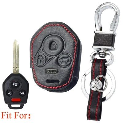 Funda para llave de cuero con control remoto inteligente de 4 botones Fit Subaru Forester Ascent Foto 1 de 4