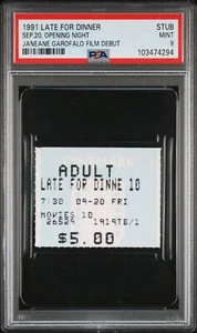 Late for Dinner Ticket Stub PSA 9 Opening Night Garofalo Film Debut 20.09.1991 - Bild 1 von 2