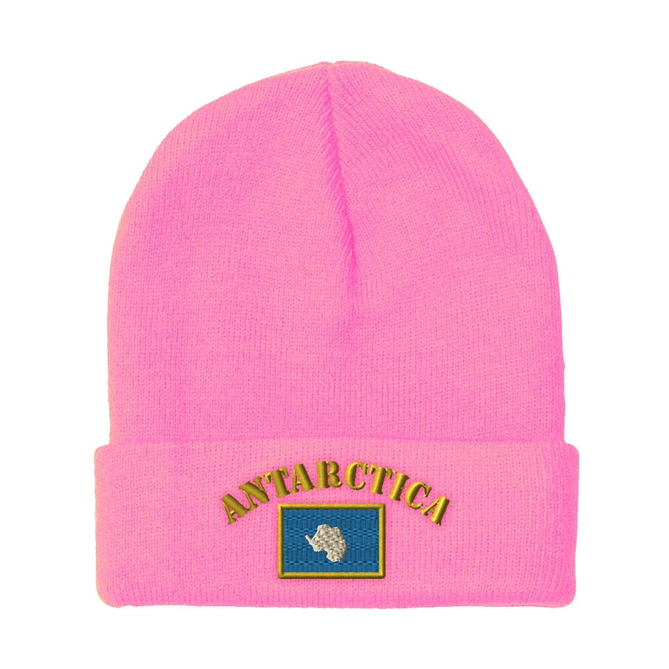 Gorros para Hombre Bandera Antártida Bordado Invierno Sombreros Mujeres Acrílico Calavera Gorra Foto 1 de 1