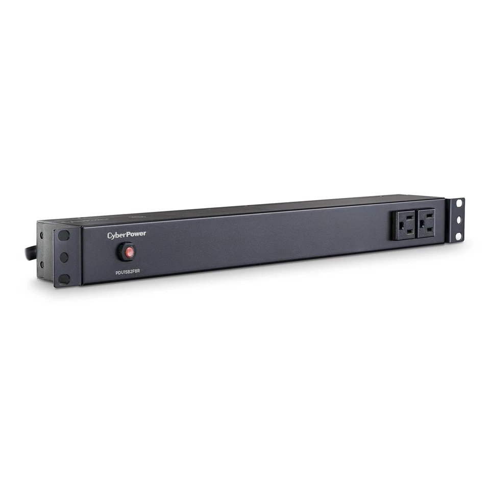 PDU15B2F8R Basic PDU, 100-125V, 15A (Derated to 12A), 10 Outlets, 1U Rackmount - Image 1 of 4