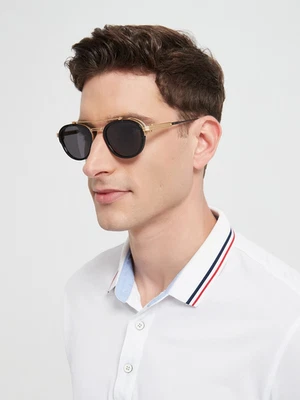 Gafas de sol redondas de metal de lujo AKS512 AKON nicho vacaciones gafas de sol Foto 1 de 4