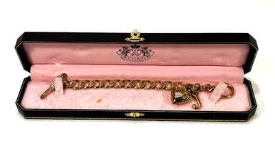 Pulsera Juicy Couture Chapada en Oro Corazón y Dije J YJRU0025 en Caja Original Foto 1 de 4