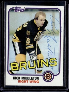 1981-82 Topps Rick Middleton Signed Autograph #22 Hockey Card Bruins - Picture 1 of 2