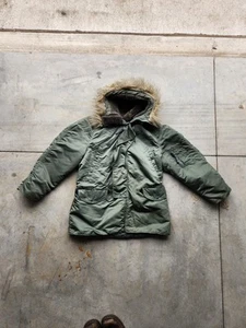 Alpha Industries N-3B Military Jacket Made in USA Sage Green Rare - Picture 1 of 8