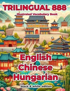 Trilingual 888 English Chinese Hungarian Illustrated Vocabulary Book: Help your  - Picture 1 of 1