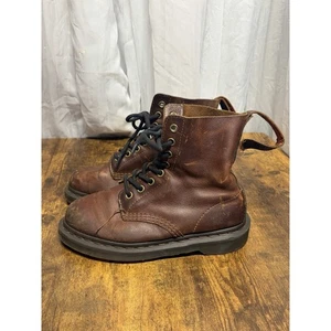 Dr Martens Pascal Brown Leather 8 Eyelet Boots Size W 5 M 5 Distressed Grunge - Picture 1 of 16