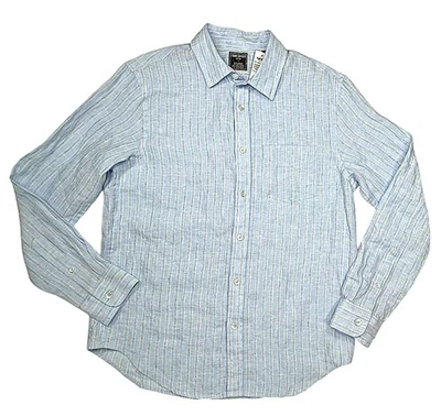 Todd Snyder Shirt Baird McNutt Irish Linen Blue Striped Sea Soft Sz M New $178 - Image 1 of 4