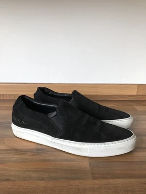 Common Projects Achilles Black Brushed Suede Slip On Trainers UK 9 / RRP £300+ - Image 1 of 4