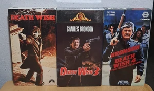 VHS DEATH WISH 1 , 3 & 4 Charles Bronson - Picture 1 of 5