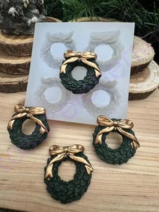 Christmas Wreaths with bow handmade silicone mold for crafts - Picture 1 of 8