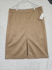 NWT A New Day Faux Suede Skirt Business Casual Light Brown Women's Size XXL - Picture 1 of 11