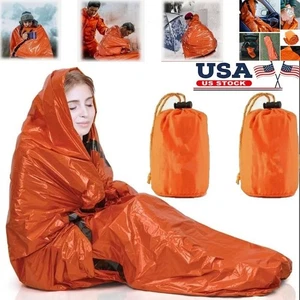 Emergency Sleeping Bag 2 Pack, Portable Outdoor Waterproof Survival Sleeping Bag - Picture 1 of 9
