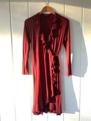 Isabella Oliver Tie Wrap Maternity Dress SIZE 3 Burgandy Long-Sleeve Whimsical - Image 1 of 4