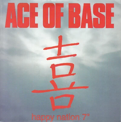 ACE OF BASE  Happy Nation PICTURE SLEEVE 7" 45 record NEW + juke box strip RARE! - Image 1 of 4