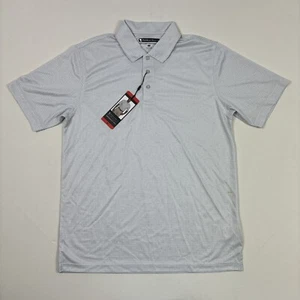 Pebble Beach Men’s Short Sleeve Dry-Luxe Performance Polo White Gray Medium - Picture 1 of 4