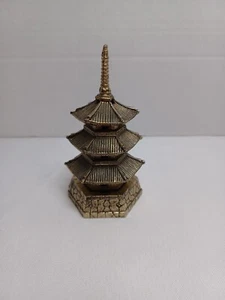 Japanische Pagode 5" Metallguss Räuchergefäß Räuchergefäß 3 Dächer ~ Hergestellt in Japan - Bild 1 von 12