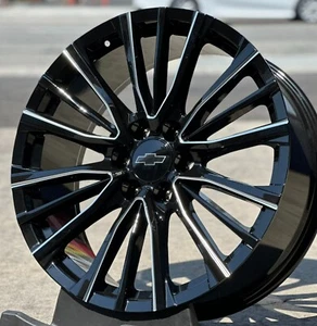 22'' Black Milled FR205 Escalade Wheels Falken Tires Silverado Tahoe Sierra Rims - Picture 1 of 5