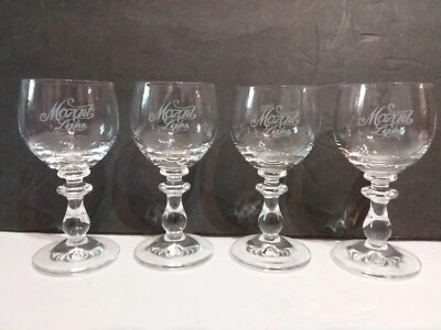 Licor Mozart conjunto de 4 copos de cristal cordial aperitivo botão haste A1 - Imagem 1 de 4