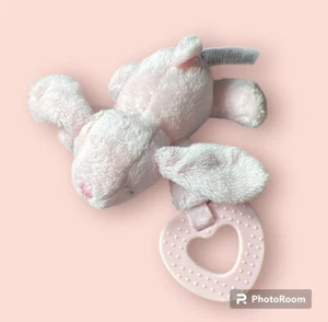 Carter's Bunny Baby Plush Heart Shaped Teether Pink Toy Stuffed Animal Lovey - Picture 1 of 5