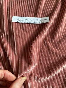 DRESSMAKING FABRIC CORAL PINK 3D SHEER VELVET STRIPE STRETCH DRESS. 3.2M X 66" W - Picture 1 of 12