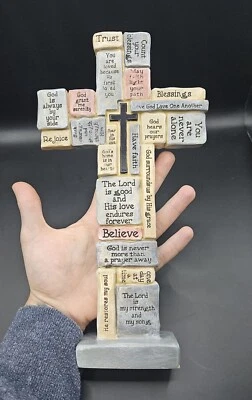 Estatua de curación del espíritu religioso de la cruz de Jesús oración escultura cristiana católica Foto 1 de 4