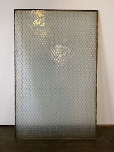 1 Vintage 27x42 Industrial Chicken Wire Safety Security Glass More Available
