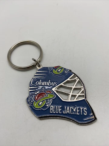 NHL Columbus Blue Jackets Goalie Mask 2.1 x 1.5 Inch Keychain Cover